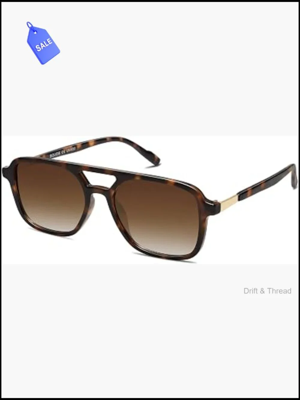 Retro Aviator Sunglasses for Women Men Trendy Rectangle Shades UV400 Daily Wear